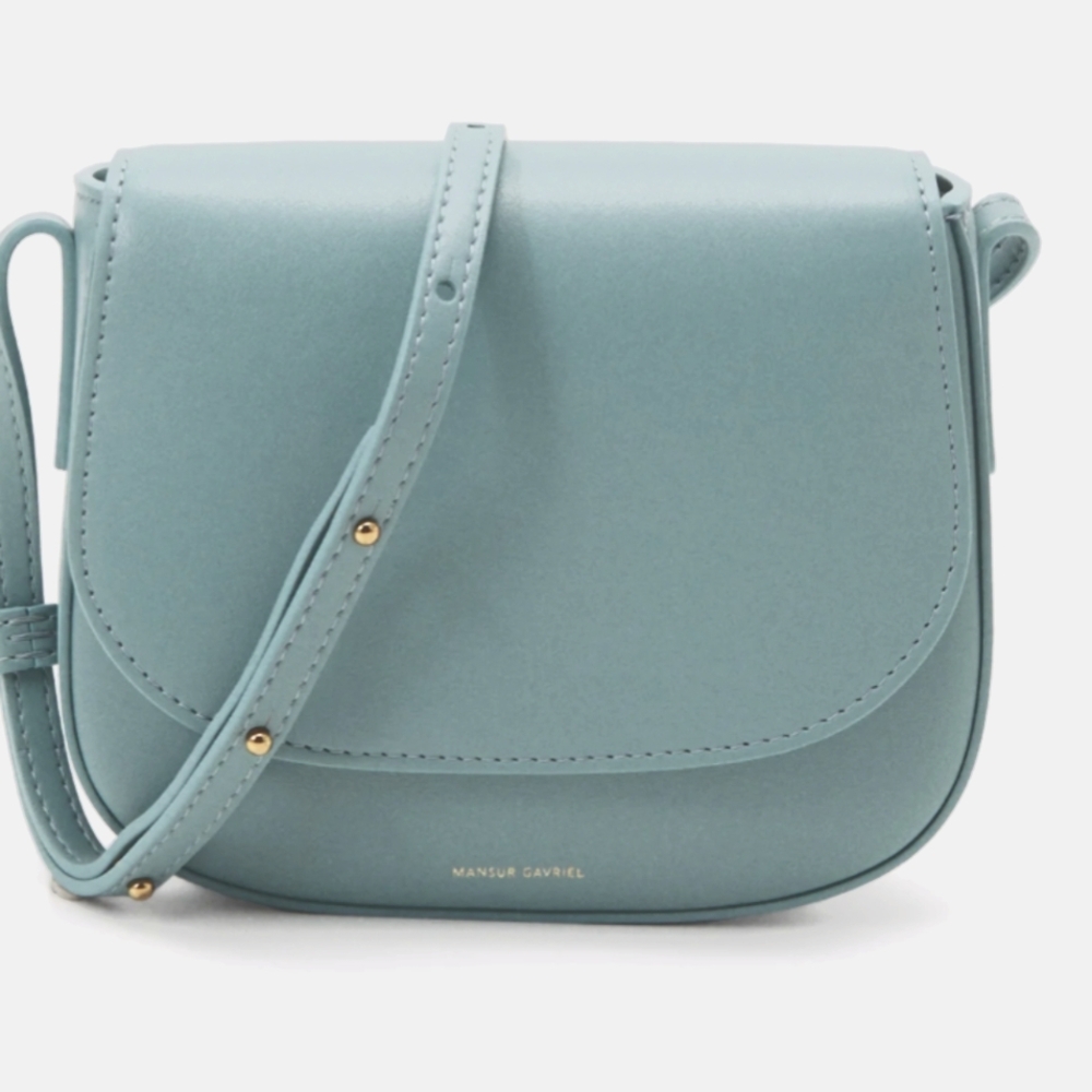 NWT Mansur Gavriel Blue Minimalist Mini Crossbody Bag In Como